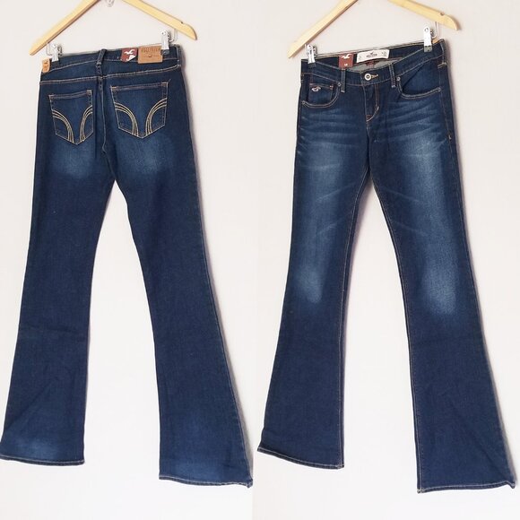 Hollister Denim - NEW Hollister Cali Flared SoCal Stretch Row Rise Denim Jean Blue 26x35 $50 Y2K